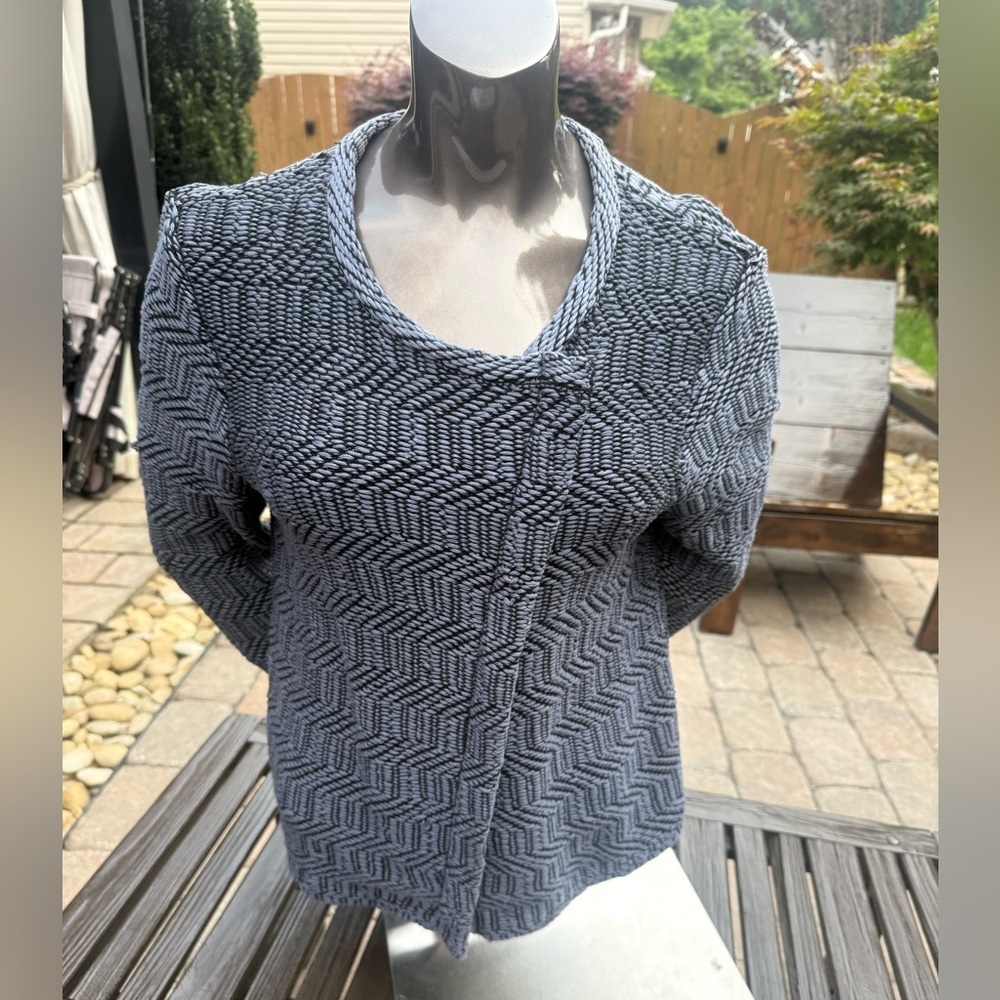Loft Women's Blue & Black Knitted Sweater Size Large EA109 - Picture 5 of 6